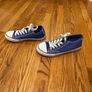 blue canvas sneakers, Not-Chucks, size 38